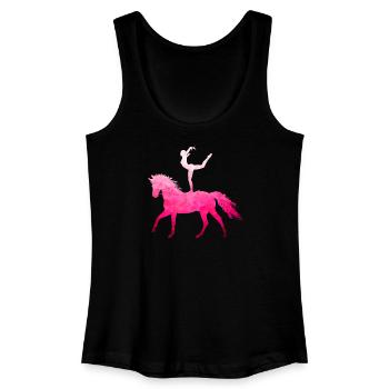 Voltigieren Akrobatik Reitsport Reiten Pferd Pink - Frauen Bio Tank Top - Schwarz - Vorne