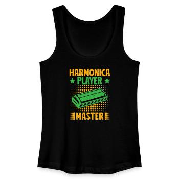 Funny Harmonica Player Master Harmonica - Frauen Bio Tank Top - Schwarz - Vorne