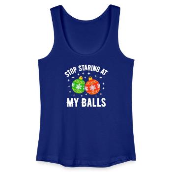 Stop Staring at my Balls - Women’s Organic Tank Top - royal blue - Front