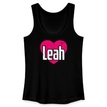 I Love Leah Pink Heart I Love Leah - Women’s Organic Tank Top - black - Front