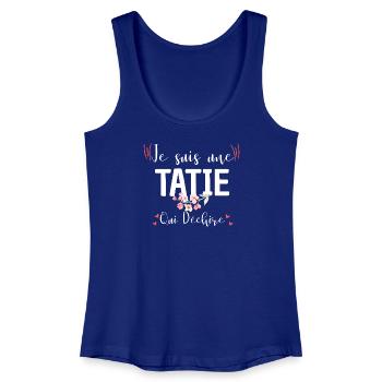 Auntie Tearing Floral Style - Frauen Bio Tank Top - Königsblau - Vorne