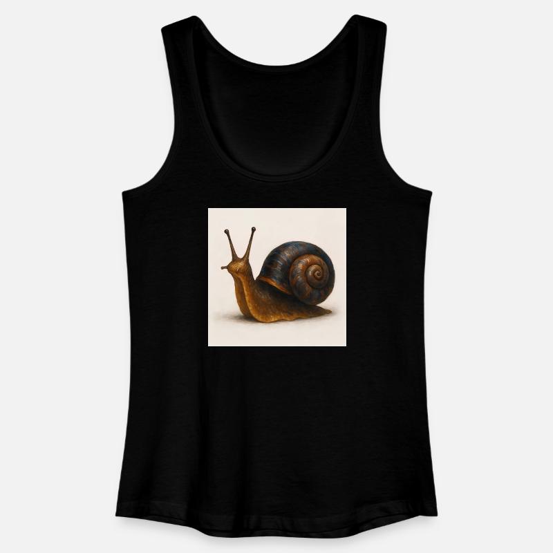 Snail with blue shimmer shell - Women’s Organic Tank Top - black