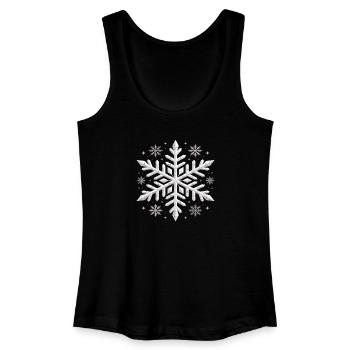 Large Elegant Snowflake Winter - Women’s Organic Tank Top - black - Front