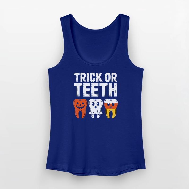 Trick oder Teeth Halloween-Trio Frauen Bio Tank Top