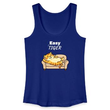 Easy Tiger entspannt auf Sofa niedliches Cartoon-Design - Frauen Bio Tank Top - Königsblau - Vorne