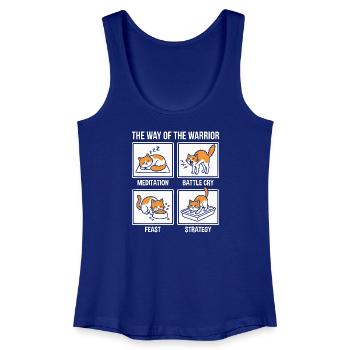 Funny Cat The Way of the Warrior Samurai Orange - Women’s Organic Tank Top - royal blue - Front