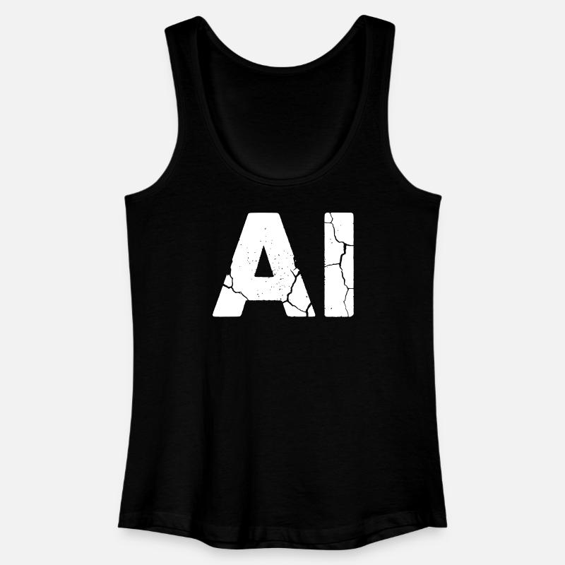 AI Artificial Intelligence Text Grunge Vektor - Frauen Bio Tank Top - Schwarz