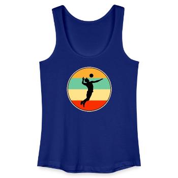 olleyball Player Retro Sunset Vintage Silhouette - Women’s Organic Tank Top - royal blue - Front