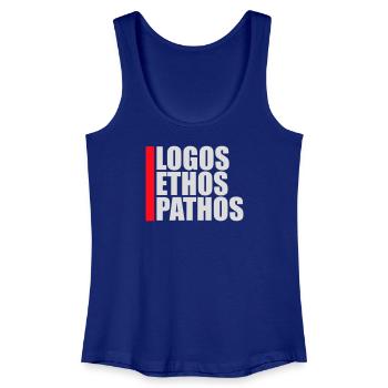 Logos Ethos Pathos Rhétorique Étudiant en Philosophie - Débardeur bio Femme - bleu roi - Devant