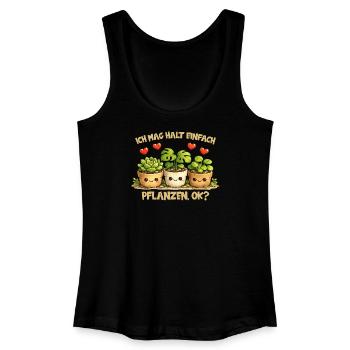 Pflanzen Comic Motiv mit Herz und lustigem Spruch - Frauen Bio Tank Top - Schwarz - Vorne