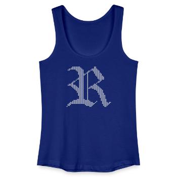 Monochrome Gothic R Pixel Design - Women’s Organic Tank Top - royal blue - Front