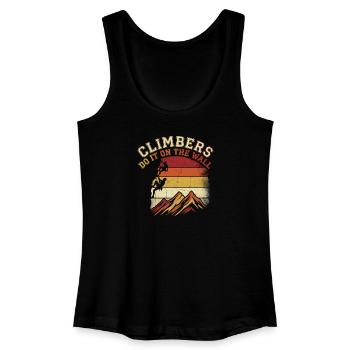 Climbers Do It On The Wall Klettern Berge Retro - Frauen Bio Tank Top - Schwarz - Vorne