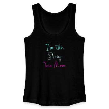 Zwillinge Mama Zwilling Mutter Geschenk - Frauen Bio Tank Top - Schwarz - Vorne