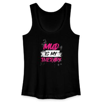 Mud is my therapy Schlammlauf Mud Run Muddy Race - Frauen Bio Tank Top - Schwarz - Vorne