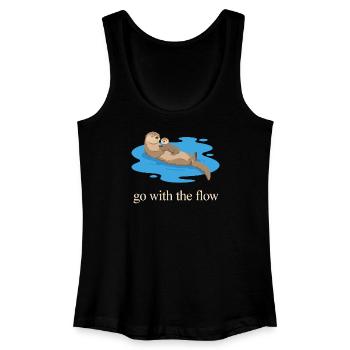 Otter Duo: Geh mit dem Strom - Frauen Bio Tank Top - Schwarz - Vorne
