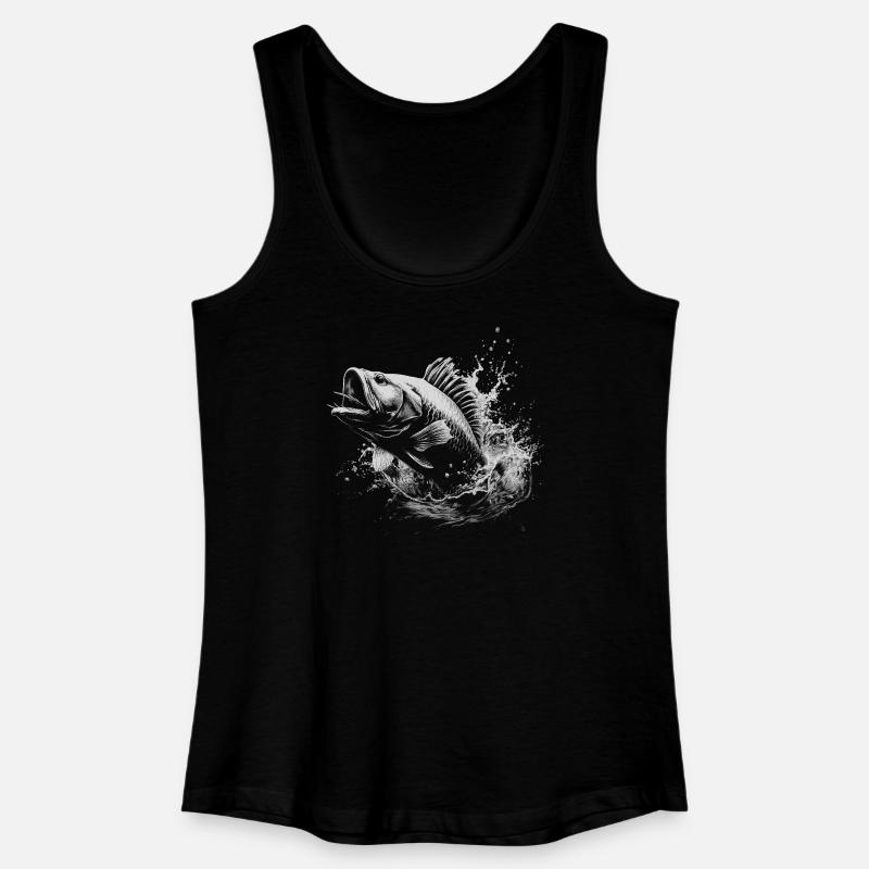 Karpfen Angler - Frauen Bio Tank Top - Schwarz