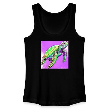 tortue - Débardeur bio Femme - noir - Devant