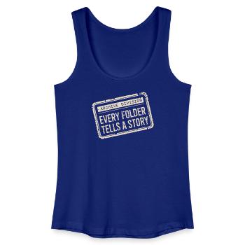 Jeder Ordner erzählt eine Geschichte - Frauen Bio Tank Top - Königsblau - Vorne
