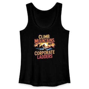 Mountains instead of corporations: Climbing design office gift - Women’s Organic Tank Top - black - Front