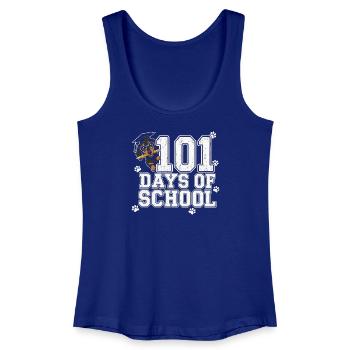 101 Tage Schule Dackel Brille Pfoten süß Kinder - Frauen Bio Tank Top - Königsblau - Vorne