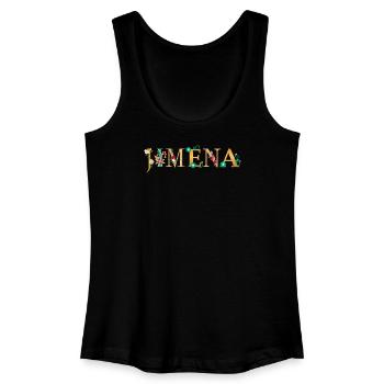 JIMENA name decorated with flowers - Women’s Organic Tank Top - black - Front