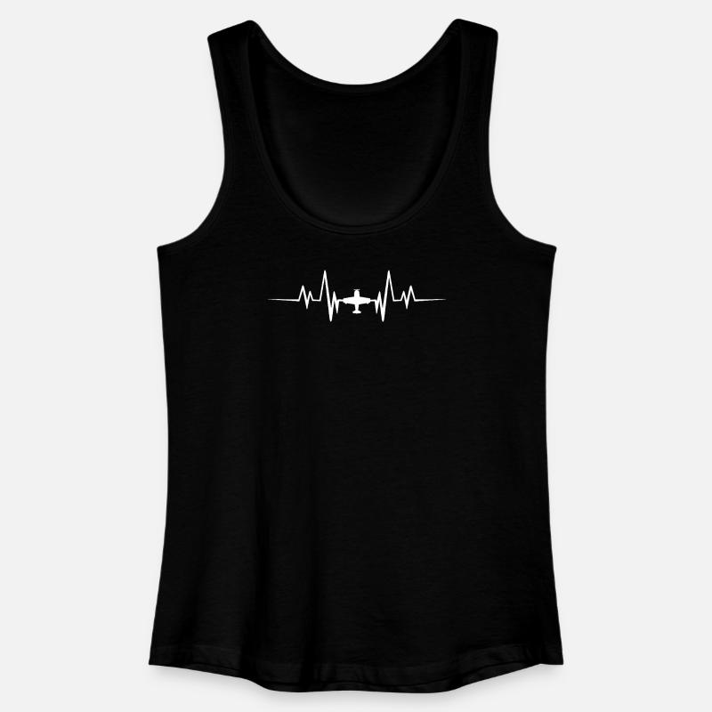 Herzschlag eines Flugzeugs - Frauen Bio Tank Top - Schwarz