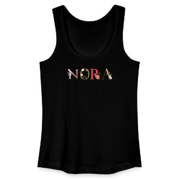NORA Name mit Blumen geschmückt - Frauen Bio Tank Top - Schwarz - Vorne