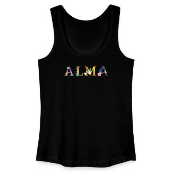 ALMA name decorated with flowers - Women’s Organic Tank Top - black - Front