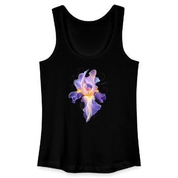 Glowing Iris Blossom Abstract Floral Motif - Women’s Organic Tank Top - black - Front