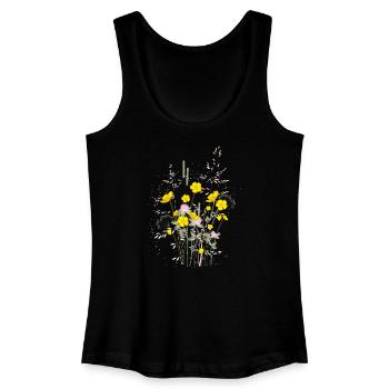bright yellow buttercups meadow full of harmony - Women’s Organic Tank Top - black - Front