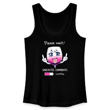 Sarkastisches Weinglas - Frauen Bio Tank Top - Schwarz - Vorne