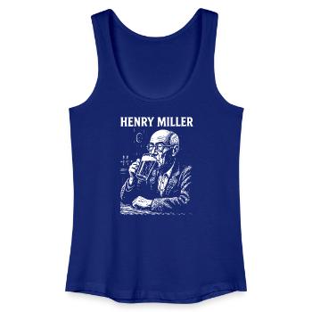 Henry Miller drinking beer in a pub - Women’s Organic Tank Top - royal blue - Front