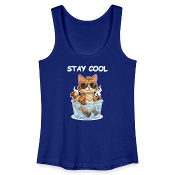 Eisbad Kätzchen Cool Bleiben - Frauen Bio Tank Top - Königsblau - Vorne