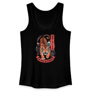 Design du Tiger Samurai Sans Risque Sans Récompense - Débardeur bio Femme - noir - Devant