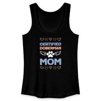Dobermann Mama Zertifiziert - Frauen Bio Tank Top - Schwarz - Vorne