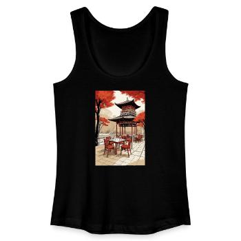 Café asiatique - Débardeur bio Femme - noir - Devant