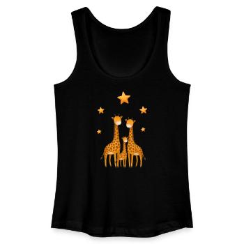 Giraffen Familie Sterne Baby Kinderzimmer - Frauen Bio Tank Top - Schwarz - Vorne