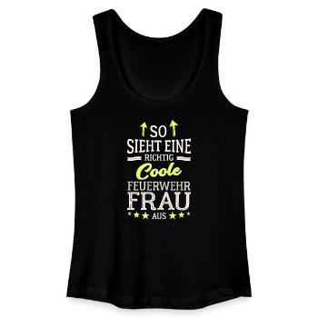 So sieht eine richtig coole Feuerwehrfrau aus - Frauen Bio Tank Top - Schwarz - Vorne