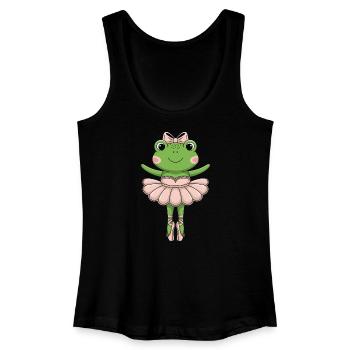 Grenouille de ballet en tutu rose - Débardeur bio Femme - noir - Devant