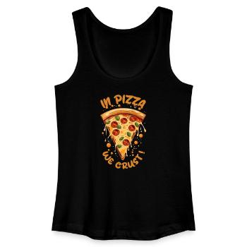 IN PIZZA WE CRUST, LEBENDIGES PEPERONI-PIZZASTÜCK - Frauen Bio Tank Top - Schwarz - Vorne