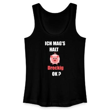 Fasching, Karneval, Kostüm, Schwein - Frauen Bio Tank Top - Schwarz - Vorne