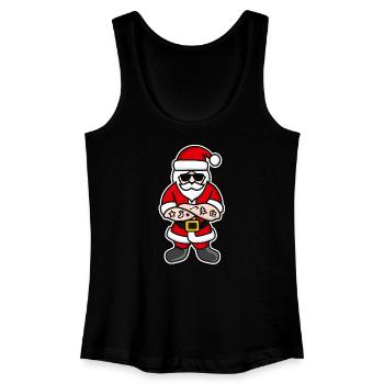 Cool Hipster Rocker Weihnachten Weihnachtsmann - Frauen Bio Tank Top - Schwarz - Vorne