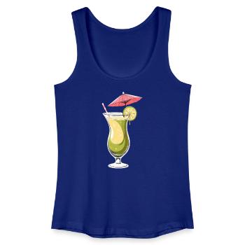 Cocktail tropical au citron vert - Débardeur bio Femme - bleu roi - Devant