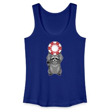 Raccoon Poker Jetons de poker - Débardeur bio Femme - bleu roi - Devant
