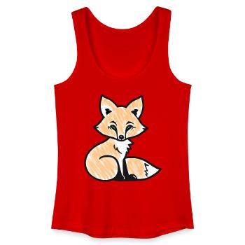 Red Fox (Black) - Women’s Organic Tank Top - red - Front