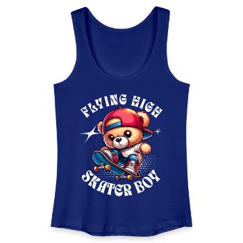 Skater Teddybär auf Skateboard - Frauen Bio Tank Top - Königsblau - Vorne