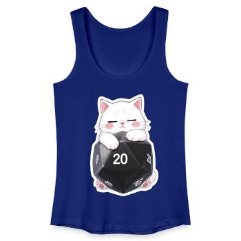 Schlafende Katze umarmt W20 Würfel – Cartoon - Frauen Bio Tank Top - Königsblau - Vorne
