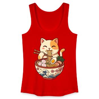Bol de ramen de chat de Kawaii - Débardeur bio Femme - rouge - Devant