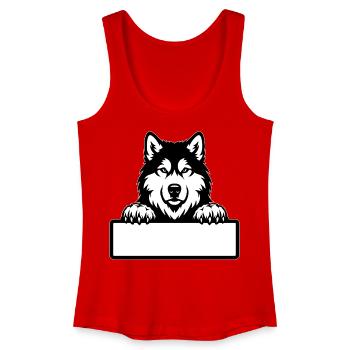 Badge de nom Malamute d’Alaska noir et blanc - Débardeur bio Femme - rouge - Devant