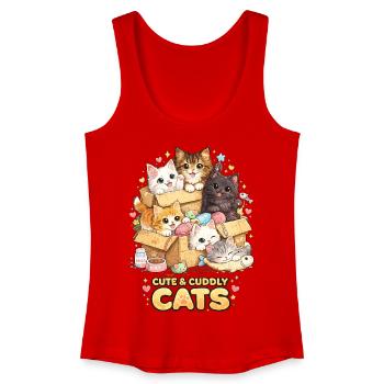 Cuddly kitten in a box - Women’s Organic Tank Top - red - Front